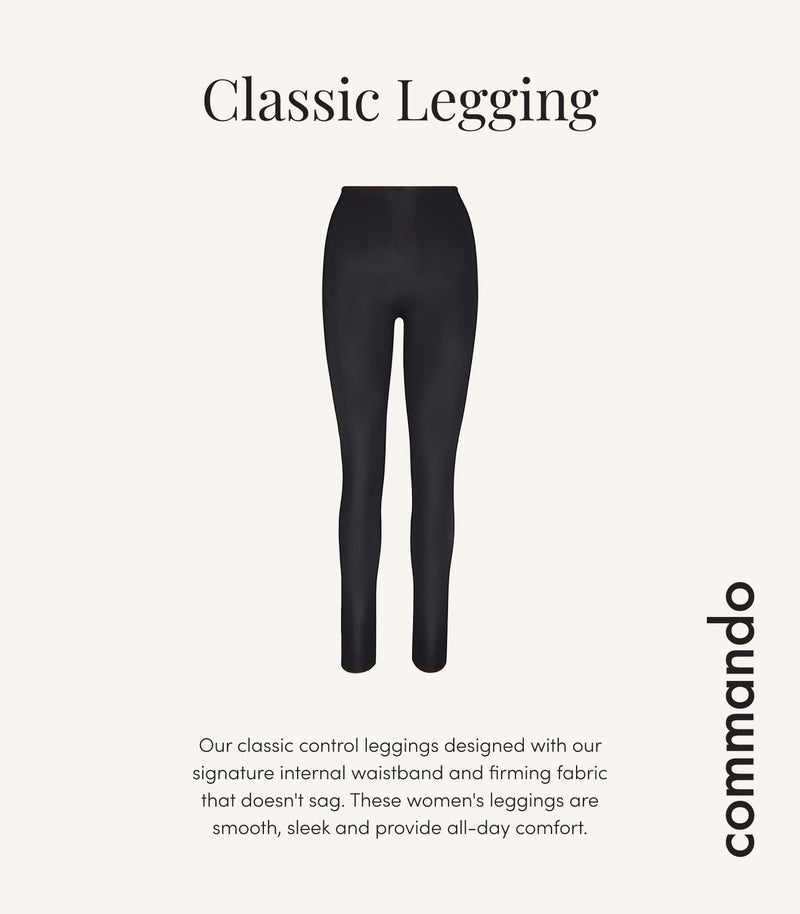 commando Classic Legging with Perfect Control | Womenâ€™s High-Rise Legging with Signature Smoothing Waistband | Luxe Microfiber | Black, M - Image 5